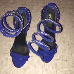 Royal blue sandal heel